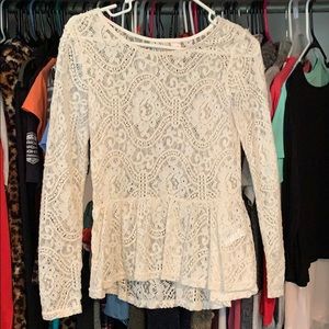 Cream lace top